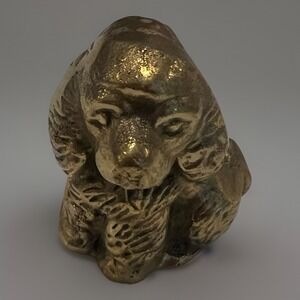 Vintage Solid Brass Puppy‎ Dog Figurine Decorative Dog Statue Spaniel